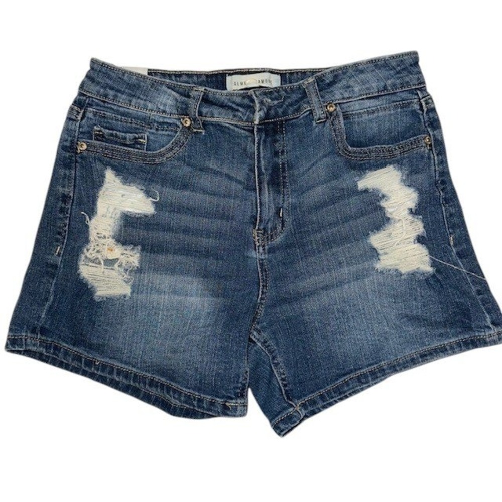 Almost Famous Denim Shorts Distressed Ripped Blue Jean Casual‎ Size 9